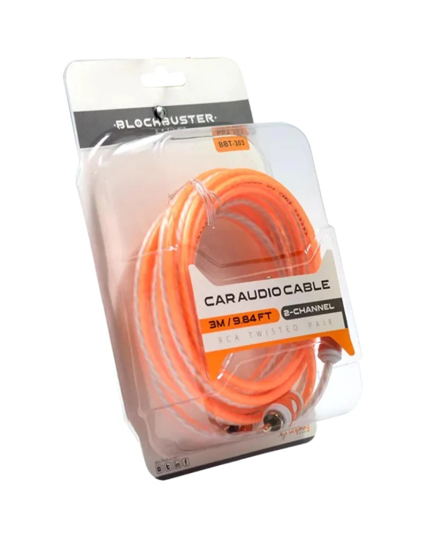 Blockbuster BBT 303 RCA Cable | Used for Car Amplifier, Car Audio, Car Subwoofer